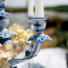 Blue fluted full lace Candle stick