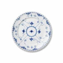 Blue fluted full lace plate